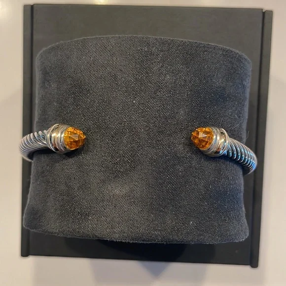 David Yurman Cable Bracelet in Sterling Silver with Citrine and 14K Yellow Gold - Picture 3 of 3
